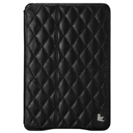 Jisoncase Quilted Leather Smart Case for iPad Mini Black JS-IDM-02G10