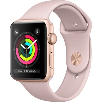 Apple Watch Series 3 GPS 42mm Gold Aluminum w. Pink Sand Sport B. - Gold (MQL22) - зображення 1