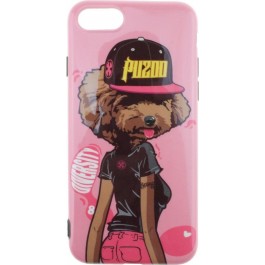PUZOO TPU Glossy Surface IMD Hip Hop iPhone 7/8 DJ Teddy Pink
