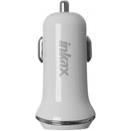 INKAX CD-13 Car charger + Type-C cable 2USB 1A White