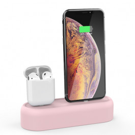 AHASTYLE Silicone Stand 2 in 1 for Apple AirPods and iPhone - Pink (AHA-01550-PNK)