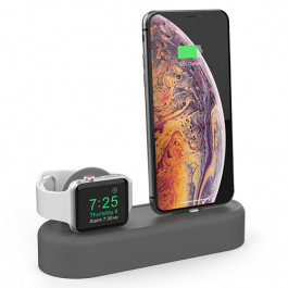 AHASTYLE Silicone Stand 2 in 1 for Apple Watch and iPhone - Gray (AHA-01560-GRY)
