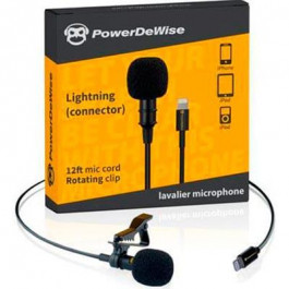 PowerDeWise Lavalier Lapel Microphone with Lightning Connector (X002CFEIRX)