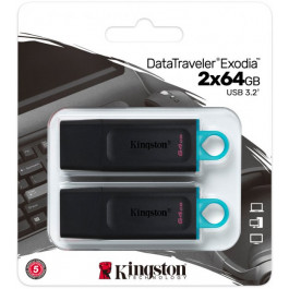 Kingston 2 x 64 GB DataTraveler Exodia USB 3.2 (DTX/64GB-2P)