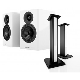 Acoustic Energy AE 500 & Stands Piano Gloss White