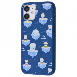 WAVE Fancy Winter Case (TPU) iPhone 12 mini (white bear and penguins/dark blue)