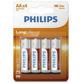 Philips AA bat Carbon-Zinc 4шт LongLife (R6L4B/10)