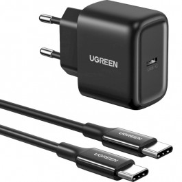 UGREEN CD250 25W Type-C PD Wall Charger Black + USB Type-C