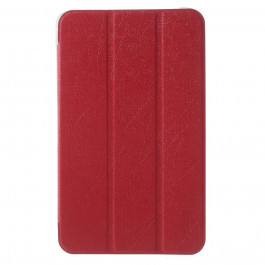 EGGO Silk Texture Leather Case для Asus Memo Pad 7 ME176 with Tri-fold Stand Red