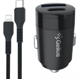 Gelius Inch Twix GP-CC010L + USB Type-C - Lightning Black (92307)