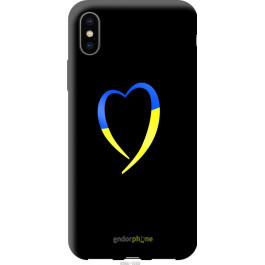 Endorphone TPU чорний чохол на Apple iPhone X Жовто-блакитне серце 885b-1050-38754