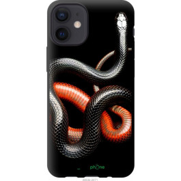 Endorphone TPU чорний чохол на Apple iPhone 12 Mini Червоно-чорна змія на чорному фоні 4063b-2071-38754