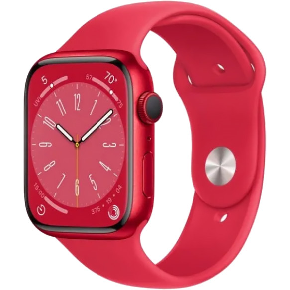 Apple Watch Series 8 GPS 45mm PRODUCT RED Aluminum Case w. PRODUCT RED S. Band (MNP43) - зображення 1