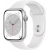 Apple Watch Series 8 GPS 45mm Silver Aluminum Case with White S. Band - M/L (MP6N3, MP6Q3) - зображення 1