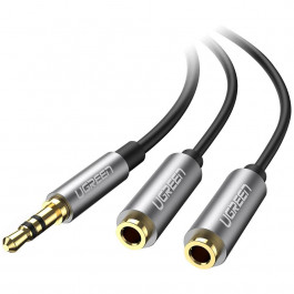 UGREEN AV123 3.5mm Headphone Audio Splitter Cable mini-jack 3.5мм - 2 x mini-jack 3.5мм 0.2м Black