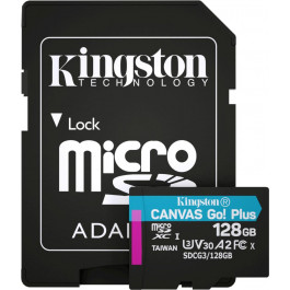 Kingston 128 GB microSDXC class 10 UHS-I U3 Canvas Go! Plus + SD Adapter SDCG3/128GB