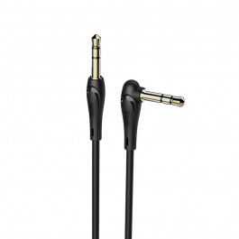 Hoco UPA14 AUX Elbow design audio cable TRS 3.5 2m Black (6931474716224)