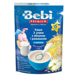Bebi Молочная каша Premium 3 злака с яблоком и ромашкой 200 г