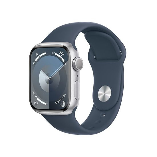 Apple Watch Series 9 GPS 41mm Silver Alu. Case w. Storm Blue S. Band - M/L (MR913) - зображення 1