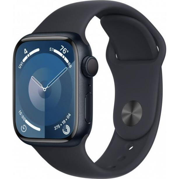 Apple Watch Series 9 GPS 45mm Midnight Aluminum Case w. Midnight Sport Band - S/M (MR993) - зображення 1