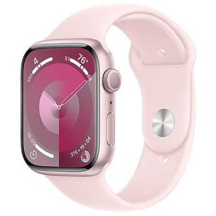 Apple Watch Series 9 GPS 45mm Pink Aluminum Case w. Light Pink S. Band - S/M (MR9G3) - зображення 1