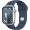 Apple Watch Series 9 GPS 41mm Silver Aluminum Case w. Storm Blue S. Band - S/M (MR903) - зображення 1