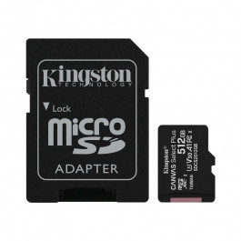 Kingston 512 GB microSDXC Class 10 UHS-I U3 Canvas Select Plus + SD Adapter (SDCS2/512GB)