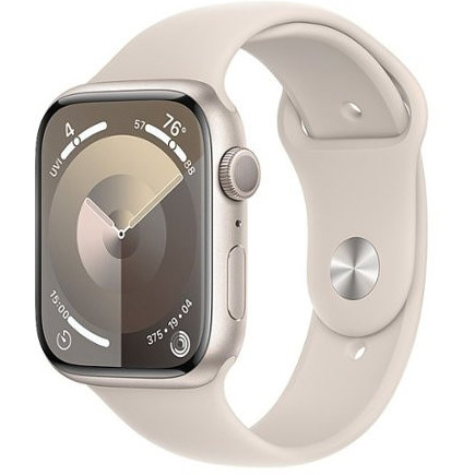 Apple Watch Series 9 GPS 45mm Starlight Aluminum Case w. Starlight Sport Band - M/L (MR973) - зображення 1