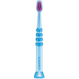 Curaprox Зубная щетка Curaprox CS Baby для детей (0-4 лет) прорезиненная ручка с присоской Синяя с розовой ще