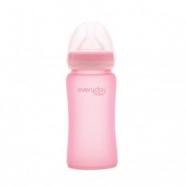 Everyday Baby Стеклянная бутылочка 240 мл розовая (10228)
