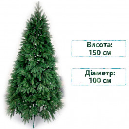Смерека Новорічна ялинка штучна лита  пласт Premium 150 см Зелена Premium tree - 150
