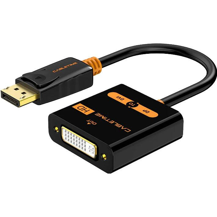 Cabletime DisplayPort to DVI 0.2m v2.0 Black (CP24B) - зображення 1