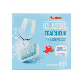 Auchan Таблетки для посудомийної машини , Класична свіжість, 45 шт. (3596710513055)