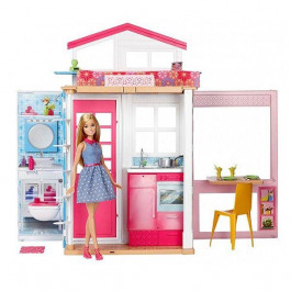 Mattel Портативный дом Barbie с куклой (DVV48)