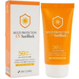 3W CLINIC Сонцезахисний крем  Multi protection UV Sun Block SPF 50 70 мл (8809317119960)