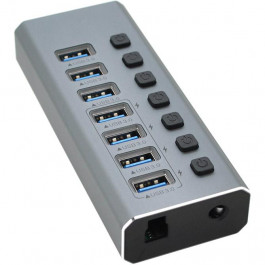Voltronic USB 3.0 7-port 4QC3.0 Gray (YT-3H4+3)