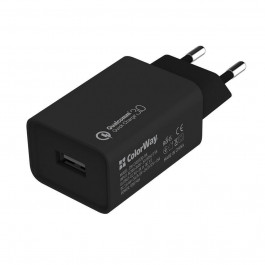 ColorWay 1 USB Quick Charge 3.0 18W Black (CW-CHS013Q-BK)
