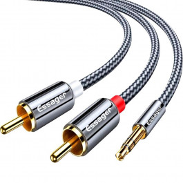 Essager Monster 3.5mm to 2 RCA Aux Audio Splitter Cable mini-jack 3.5 мм - 2RCA 1м Gray (EYPZJ-MY0H)