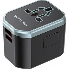 Vention 3-port USB C+A+A Universal Travel Black (FJCB0)