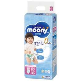 Moony Подгузники-трусики для девочек, XL, 38 шт.
