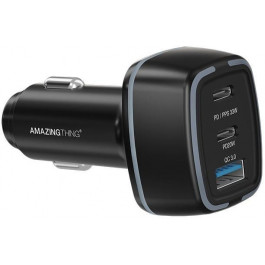 AMAZINGTHING Speed Pro PD 45W/PPS 33W 3 Port Car Charger Black (SP45WCAA)