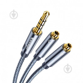 Essager Elantra Aux Cable mini-jack 3.5мм - 2 x mini-jack 3.5мм 0.25м Gray (EYP35-YDB0G)