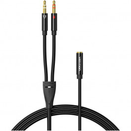 Vention Dual TRS 3.5mm Male to 4 pole 3.5mm Female Audio Cable 1м Black (BHDBF)
