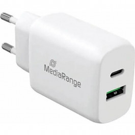 MediaRange 43W Fast charging 1xUSB-A 1xUSB-C PD3.0 QC3.0 White (MRMA113)