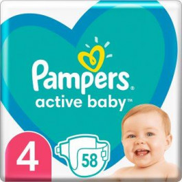 Pampers Active Baby 4, 58 шт