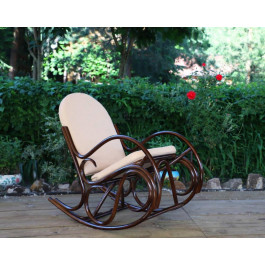 Черниговская фабрика лозовых изделий Плетене крісло-гойдалка Олімп з ротанга з м'якими подушками