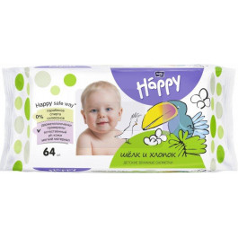 Bella Дитячі вологі серветки  Baby Happy Silk & Cotton 64 шт (5900516421144/5900516145170)