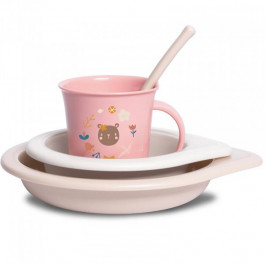 Suavinex Набір посуду для годування Лісові історії/ рожевий (306792)