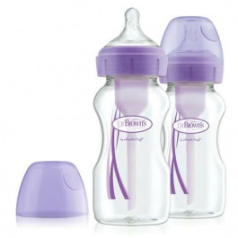 Dr. Brown's Антиколиковая бутылочка Options+, 270 мл, фиолетовый, 2 шт. (WB92603-ESX)