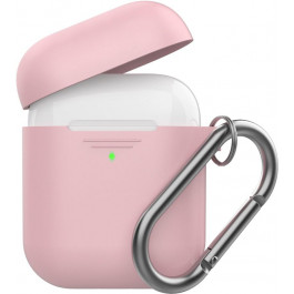 AHASTYLE Силиконовый чехол  дуо с карабином для Apple AirPods Pink (AHA-02060-PNK)